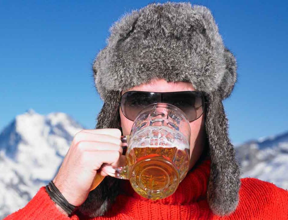 Don't drink alcohol in cold weather